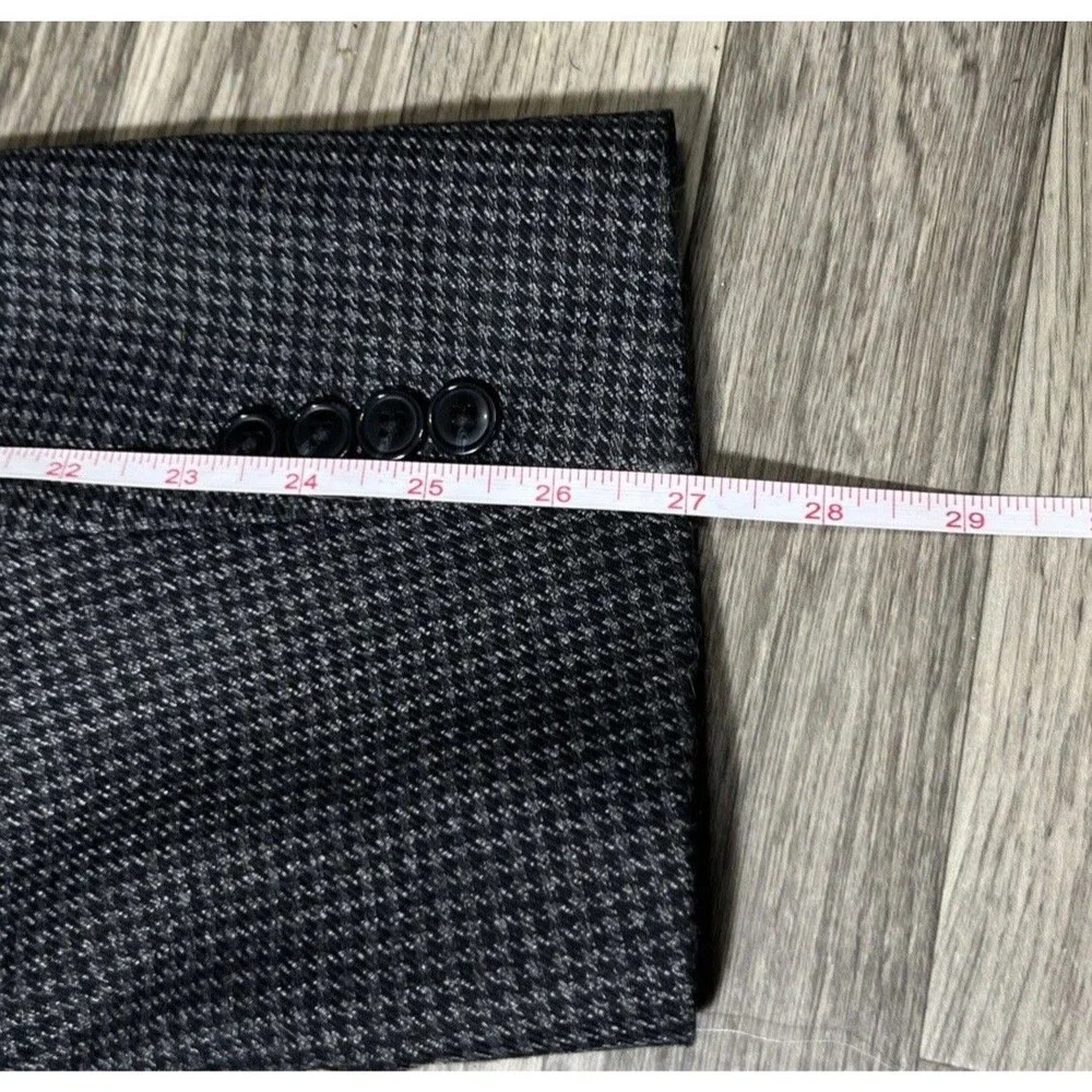 Oak Hill Blazer 4XL 58/60 Black Grey Micro Houndstooth Two Button Sport Coat